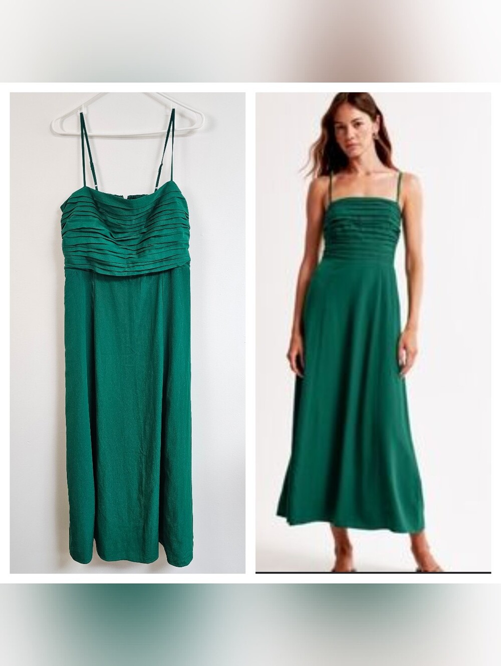 Abercrombie & Fitch Emerson Midi Spaghetti Strap Dress